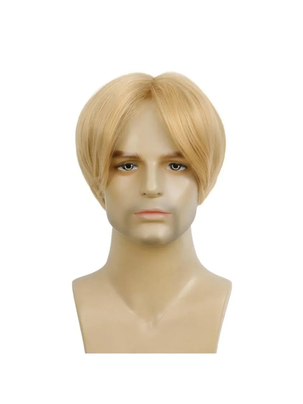 Men's Straight Blonde Heat Resistant Synthetic Fiber Long Hair Retro Mullet Wigs